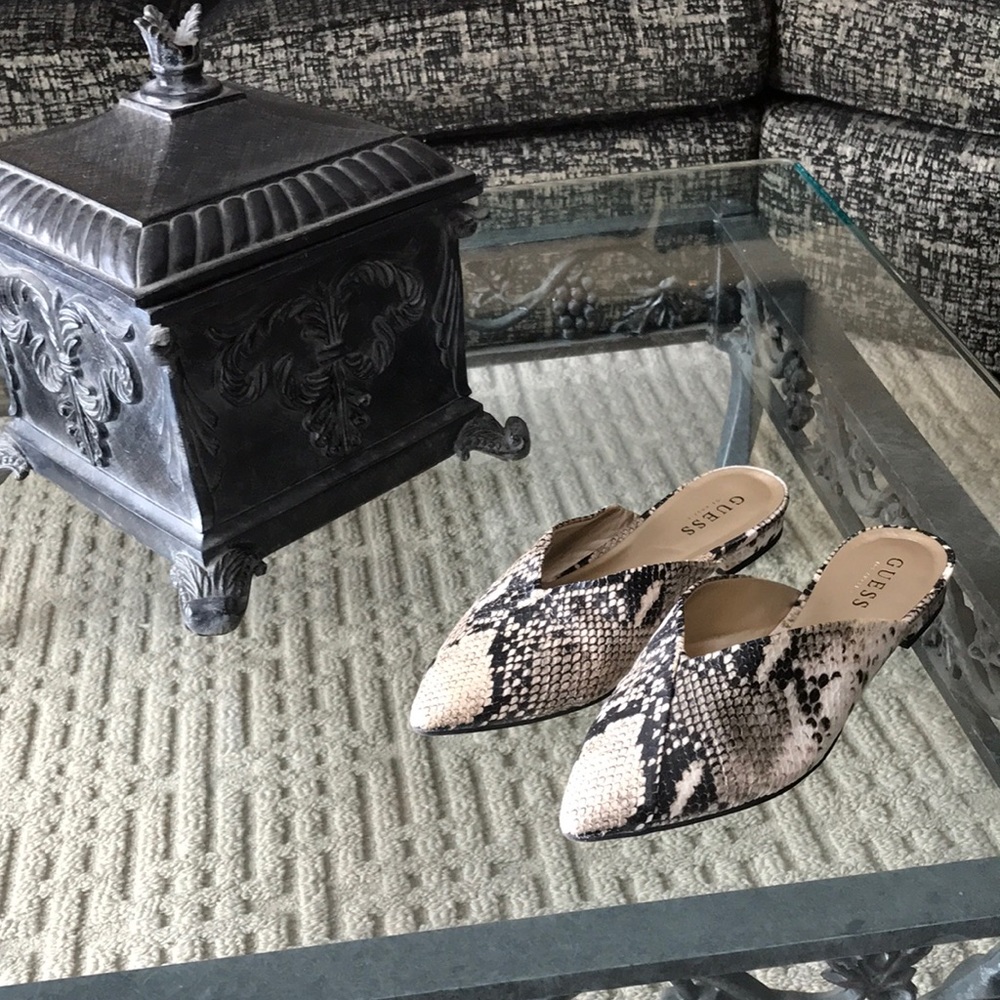 Guess Snake Print Slides/ Mules - Size 8 - New